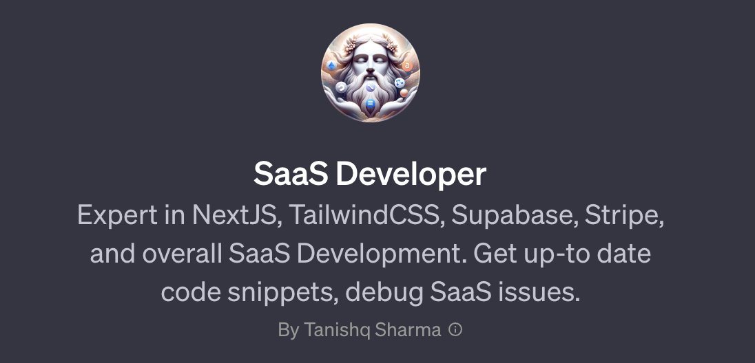 Mlearning_ai's tweet image. 🚀 Top 5 #SaaS GPTs You Need to Know About! 🌐
1️⃣ SaaS Developer👨💻 Expert in NextJS, TailwindCSS, Supabase, Stripe.
🛠️ Get the latest code snippets, debug like a pro!
#SaaSDevelopment #CodingTips #SaaS #CloudComputing #TechTrends #Startup #DigitalTransformation