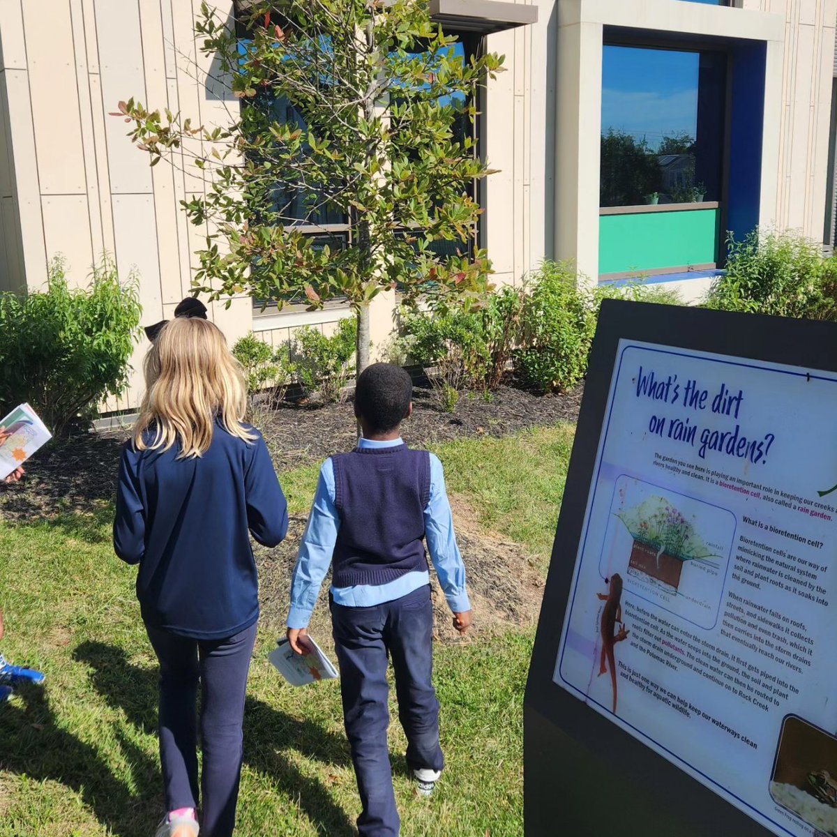 UrbanAdvSquad's tweet image. As part of the #NatureNearSchools project funded by @DOEE_DC, we're working w/ 1,000 4th graders. Pictured are students from @jlesdc &amp;amp; @HDCookeES tallying pervious and impervious surfaces while investigating how stormwater moves through the city.

#MWEE
#ThisIsOutdoorLearning