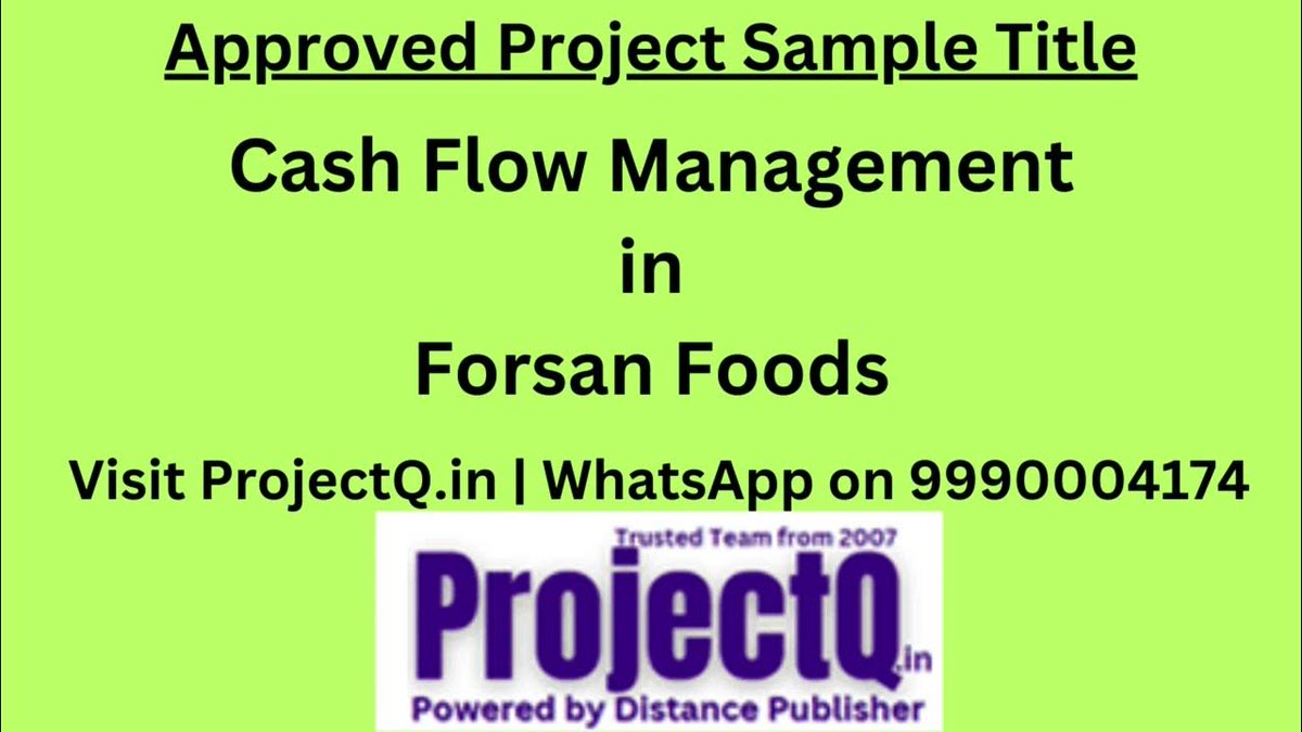 distpub's tweet photo. https://t.co/n1ClTh2IiM 
Video of Approved Finance project Report- Cash Flow Management in Forsan Foods 
#MBAProject #FinanceProject https://t.co/KSVLTiyCbz