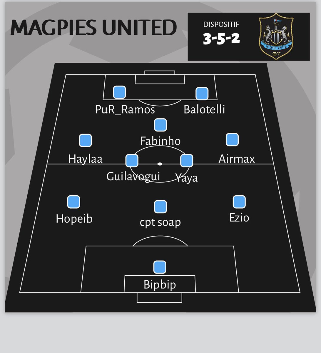Magpiesunitedfc's tweet photo. Matchs days voici nos 11 guerriers du soir 💪🏼 https://t.co/hVYU9omB9v