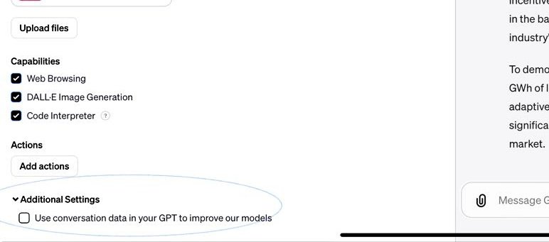 Sam Altman told everyone, that he won't train ChatGPT on your data and conversations... But it is only if you don't go to additional settings and unmark this)
#GPTs #openAI #ai #SamAltman #ChatGPTplus