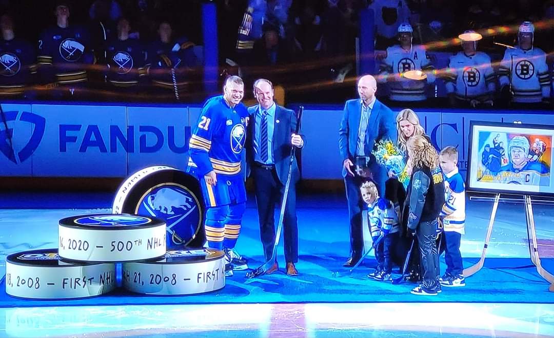 ASI_Signage's tweet photo. Congratulations to Kyle Okposo with the @BuffaloSabres for his 1,000 career NHL game last night. Another great job to be part of.....larger than life hockey pucks! https://t.co/zRmJzcCfCk