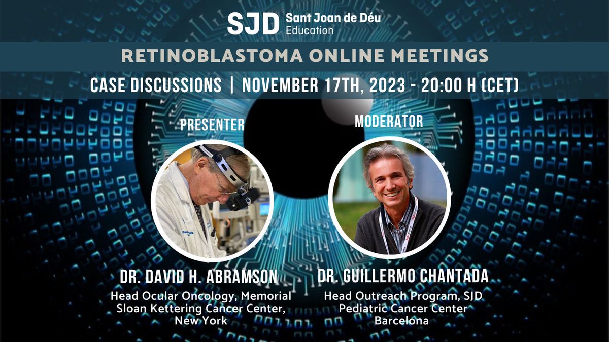 🆕 New retinoblastoma online meeting with Dr. Abramson from @MSKCancerCenter and @gchantada from @SJDbarcelona_es. 🗓️ 17/11/23 🔗 bit.ly/retinoblastoma…