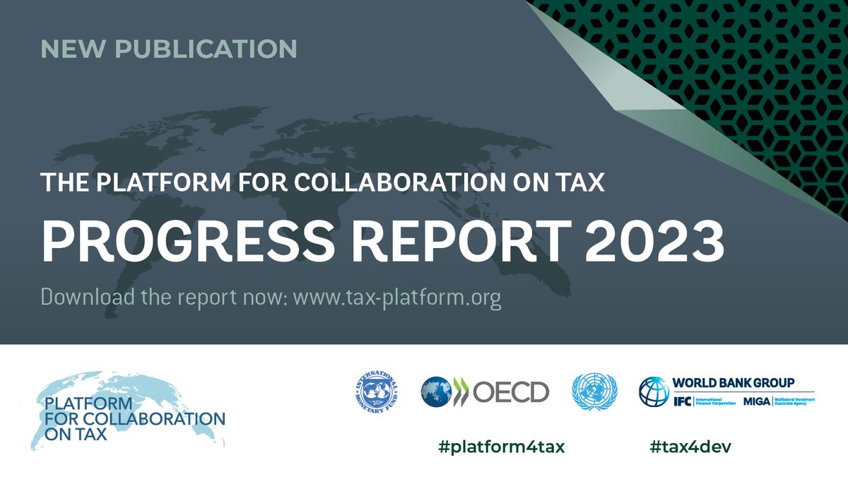 The Platform for Collaboration on Tax (PCT) released its Progress Report 2023. 

Achievements include:

- the release of the PCT Carbon Pricing Metrics report, which brings together Partners’ tax-related activities and capacity development projects across the globe

#Tax4Dev