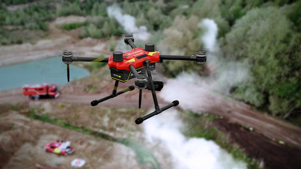 MCamiva's tweet photo. Reconnaissance de la situation &amp; surveillance aérienne avec le nouveau #MEye, un drone spécialement conçu pour les autorités et les organisations en charge de la sécurité. Double capteur de navigation RTK, temps de vol > 68 min ... A découvrir ! https://t.co/lZEDwFr8bK https://t.co/4ggAi78AnX