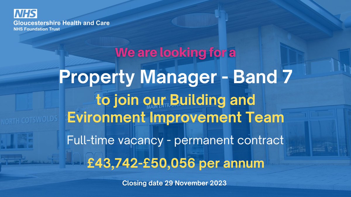 We are looking for an experienced &amp; highly-motivated Property Manager to join our Buildings &amp; Environment Improvement Team. Job ref: 327-23-944-A. Find out more &amp; apply here: bit.ly/3SGLaQQ Applications close 29 November 2023
