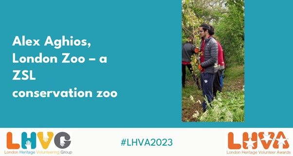Our Youth Award winner is Alex Aghios from London Zoo - a ZSL conservation zoo. You've come so far Alex! @LHVA2023 <a href="/OfficialZSL/">ZSL</a>