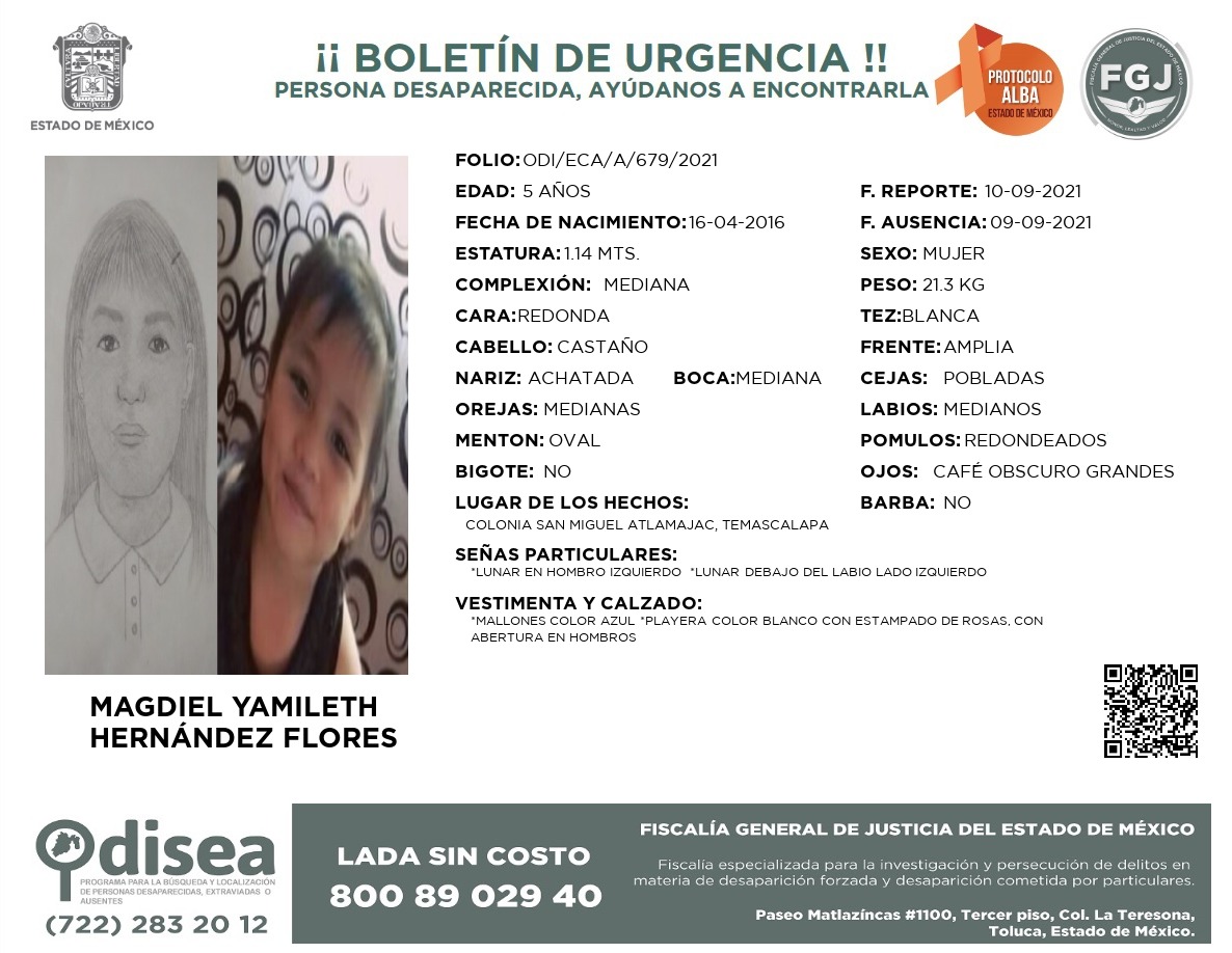 ATENCIÓN 🚨🚨🚨 No la olvides. #HastaEncontrarteMagdiel. Ayúdanos compartiendo. Desapareció de su cama, su casa, en la madrugada del 9 de septiembre de 2021. Progresivo realizado por Ale Arce. <a href="/FiscaliaEdomex/">Fiscalía Edoméx</a>