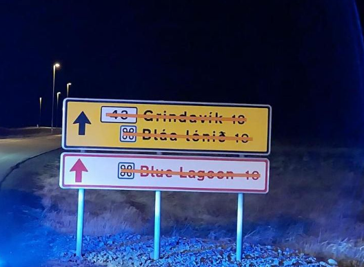 palengreda's tweet photo. It's so cute that crossing out names on road signs is all it takes to stop drivers in Iceland from driving any further.
In the UK we have to place bloody great blocks of concrete or planters in the way. And even when we do that, what happens? https://t.co/VXAsdNiw41