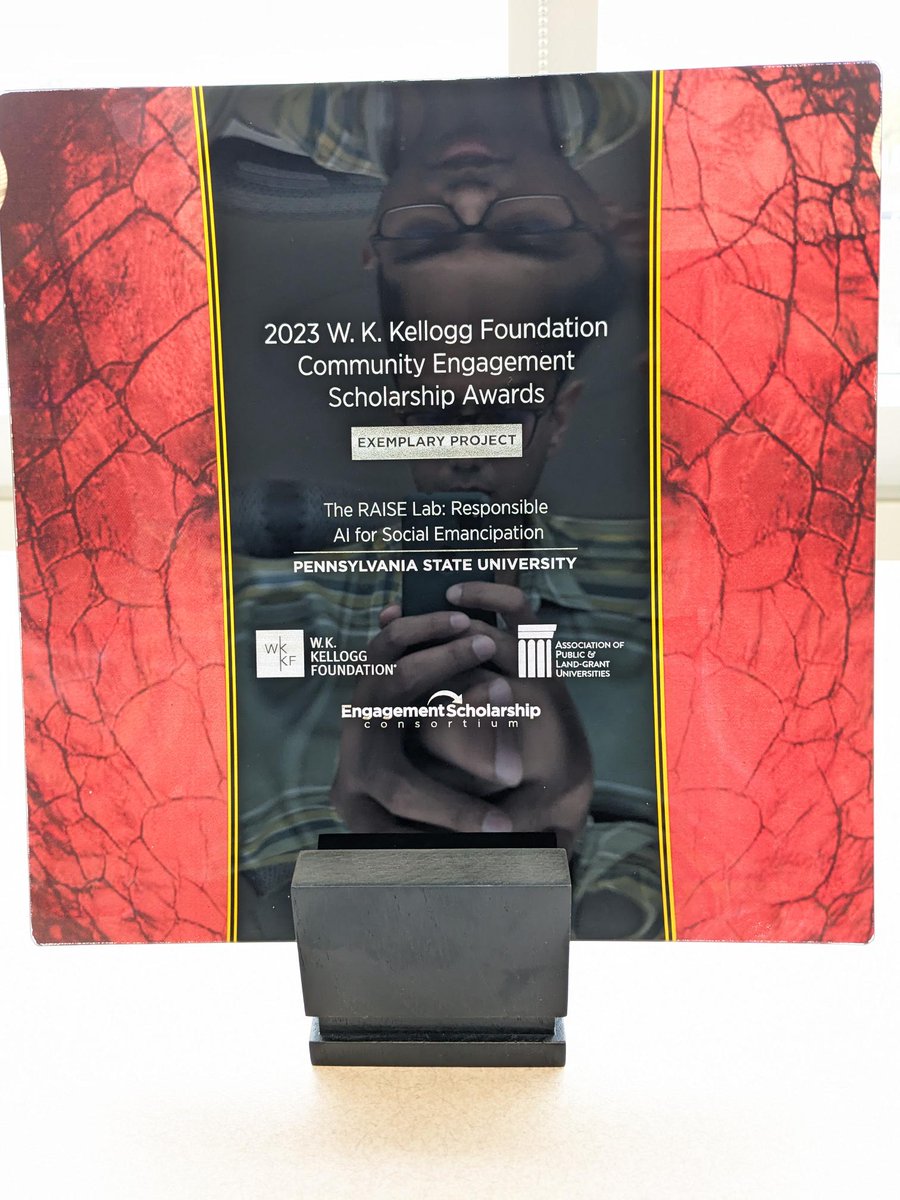 Really honored to have my RAISE Research Lab (RAISE = Responsible AI for Social Emancipation) being recognized as an Exemplary Project at the W.K. Kellogg Foundation Awards 2023. It's a testament to the hard work put in by all RAISE Lab'ers over the years! Congrats to all!🙂