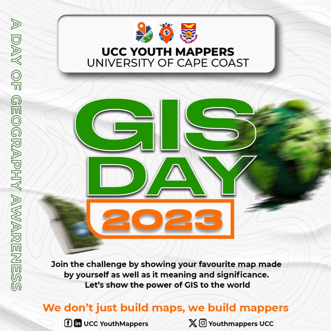 YouthmappersUCC's tweet photo. 🥳🌏🥳🌏🥳
Celebrating GIS Day to acknowledge the achievements and incredible works done using GIS technologies. What is your favorite 😍 GIS work or maps,😁 bring it on, and let's celebrate this day together🎊
#GISDay
#MappyGISDay
#Geographyday
#Youthmappers https://t.co/OvmuVsGwwl