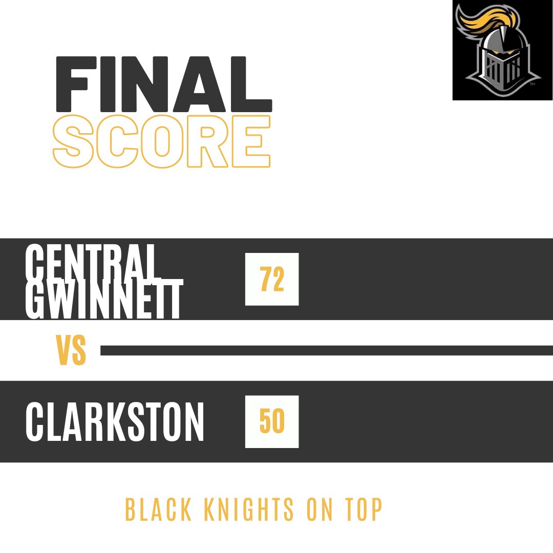 CGHS_BB's tweet photo. Black Knights move to 1-1 on the season with win against Clarkston 72-50.

Parker Donaldson 12pts, 5 steals
@cadengoins1 10pts 7rebs
@thamalikrideout 10pts 5ast
@kaisofye 8pts 6rebs
Ka’Rron Hunter 8pts 3stl

Next game Thursday at the 🏰 against Discovery at 7:30 https://t.co/Ffh5qoLYNh