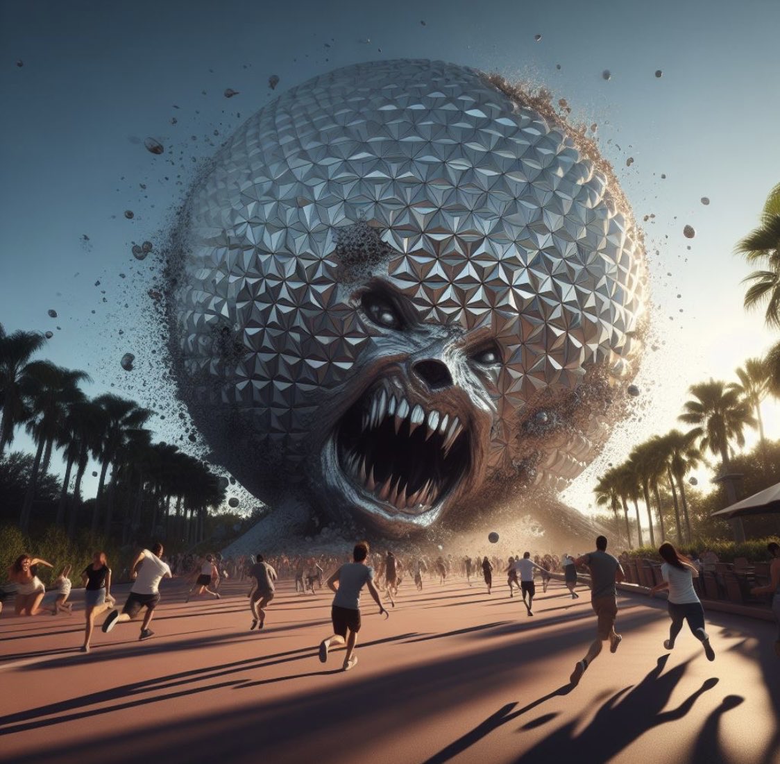 Ainskyai's tweet photo. Spaceship Earth at Disney’s EPCOT finally decided to go sentient. 😳👹🪩
#StarryAI #aiart #ainskyAI #DALLE3 #AIartistcommunity #aiartist #AI
#Disney #EPCOTcenter #EPCOT #DisneyWorld #Orlando #Florida #SpaceshipEarth #EvilDisney https://t.co/5wvai1mQRf