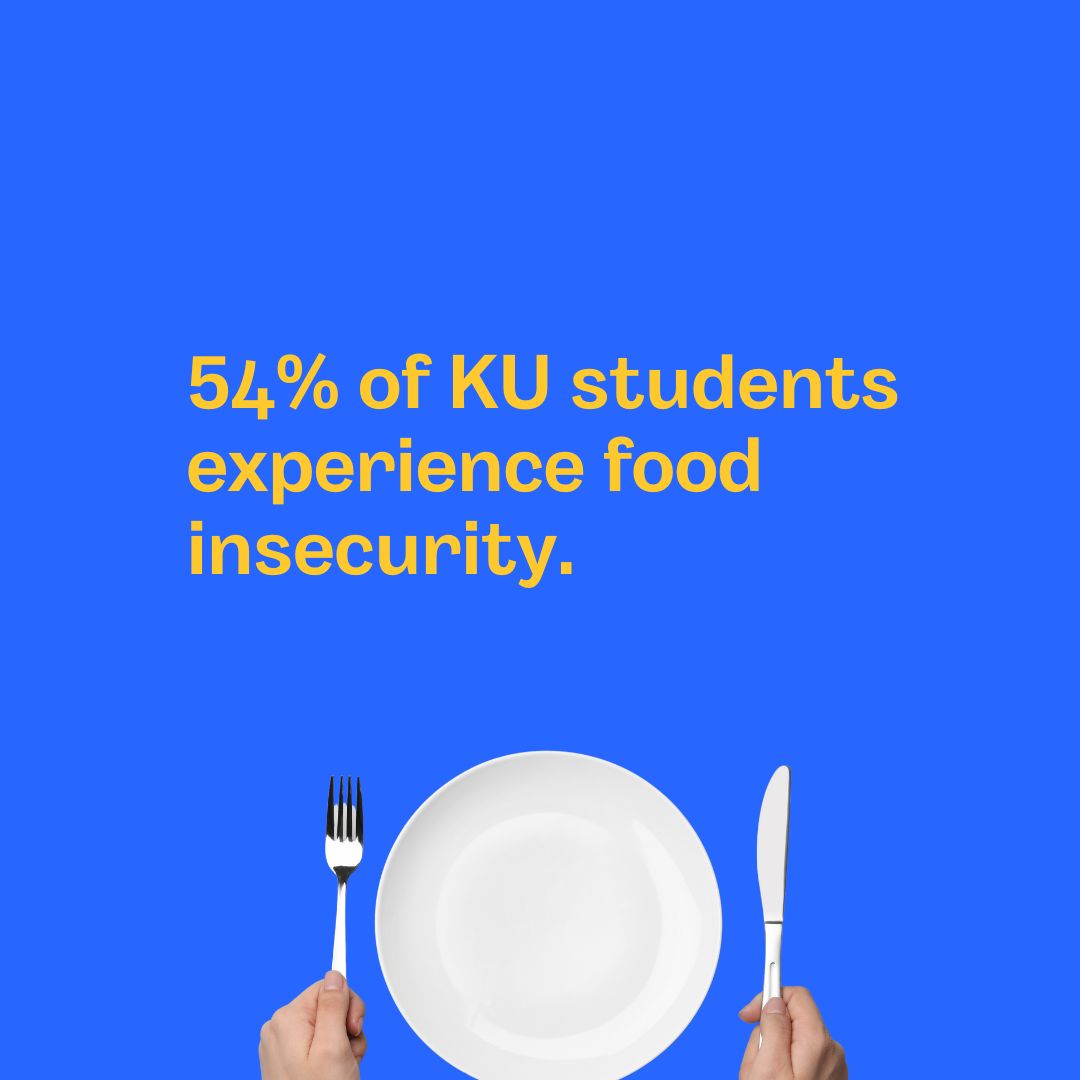 An Introduction to Food Insecurity on Campus 🍴

🍽️ As we approach the season known for gathering and enjoying a meal, a staggering 54% of KU students are food insecure. (1/5) 🧵