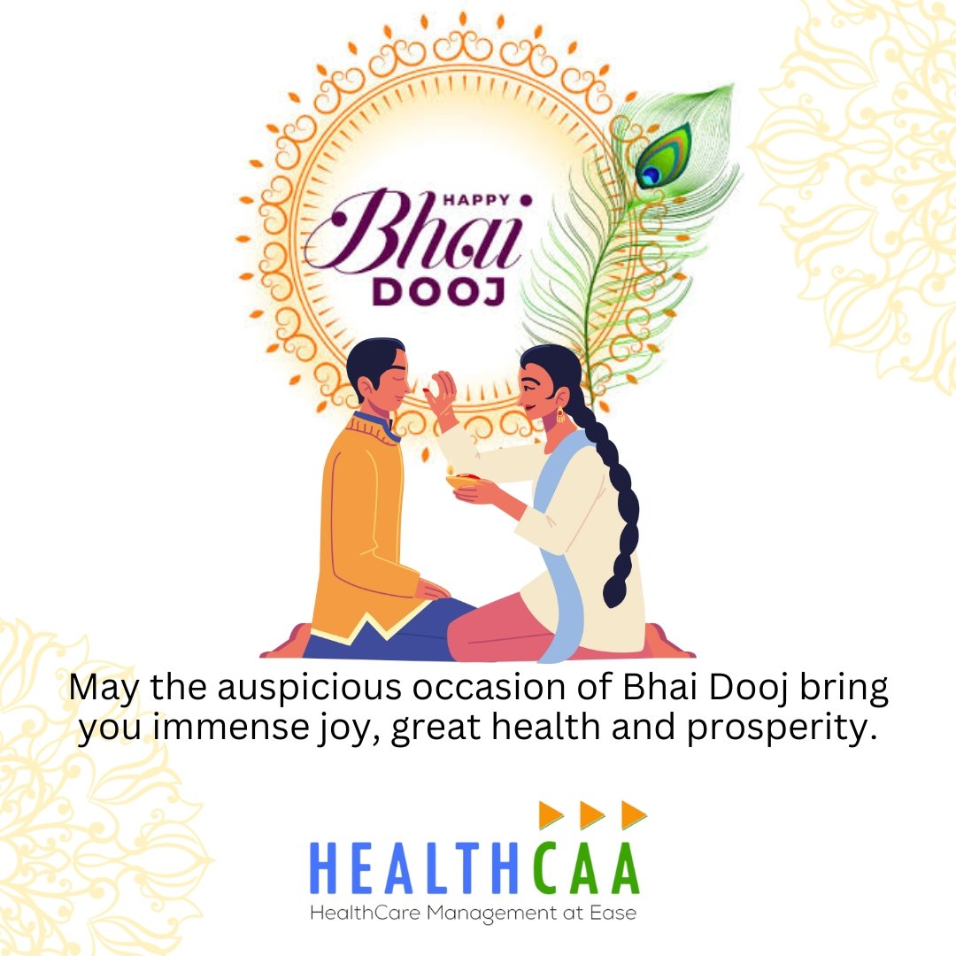 healthcaa's tweet photo. May the auspicious occasion of Bhai Dooj bring you immense joy, great health and prosperity.
#BhaiDooj #Healthcaa #HCMS #HCAA https://t.co/WzjMPnGKxj