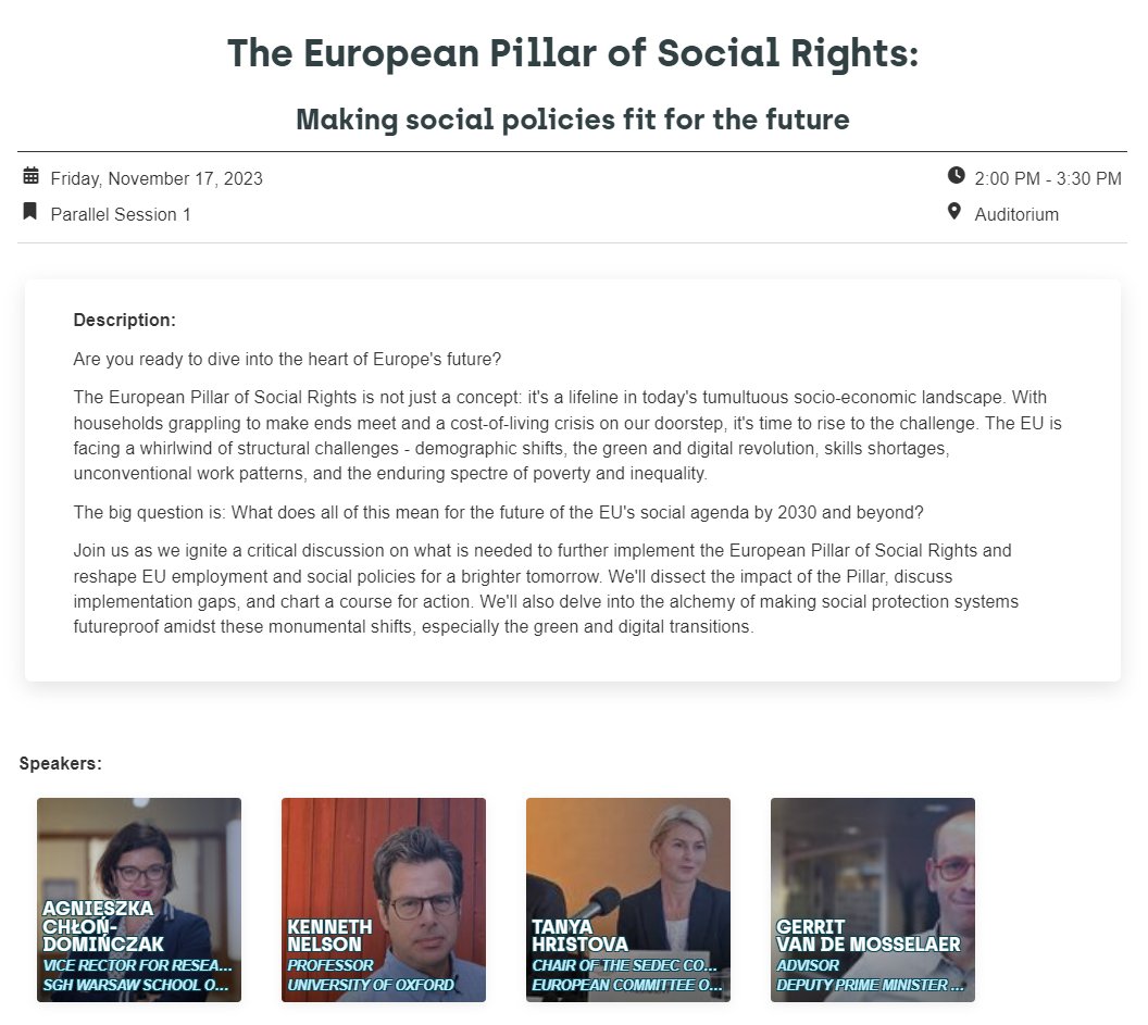 Which priorities for the next EU social agenda? @GMossel at the EU Social Forum 2023 will deep dive into our 🇧🇪 Presidency long list of to dos! Full program here 👇 eusocialforum.eu/2023/programme
