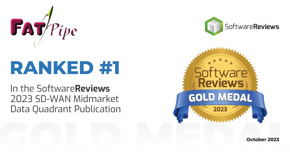 We are delighted to announce, FatPipe has ranked No.1 position in 2023 SD-WAN Midmarket Data Quadrant published by SoftwareReviews.