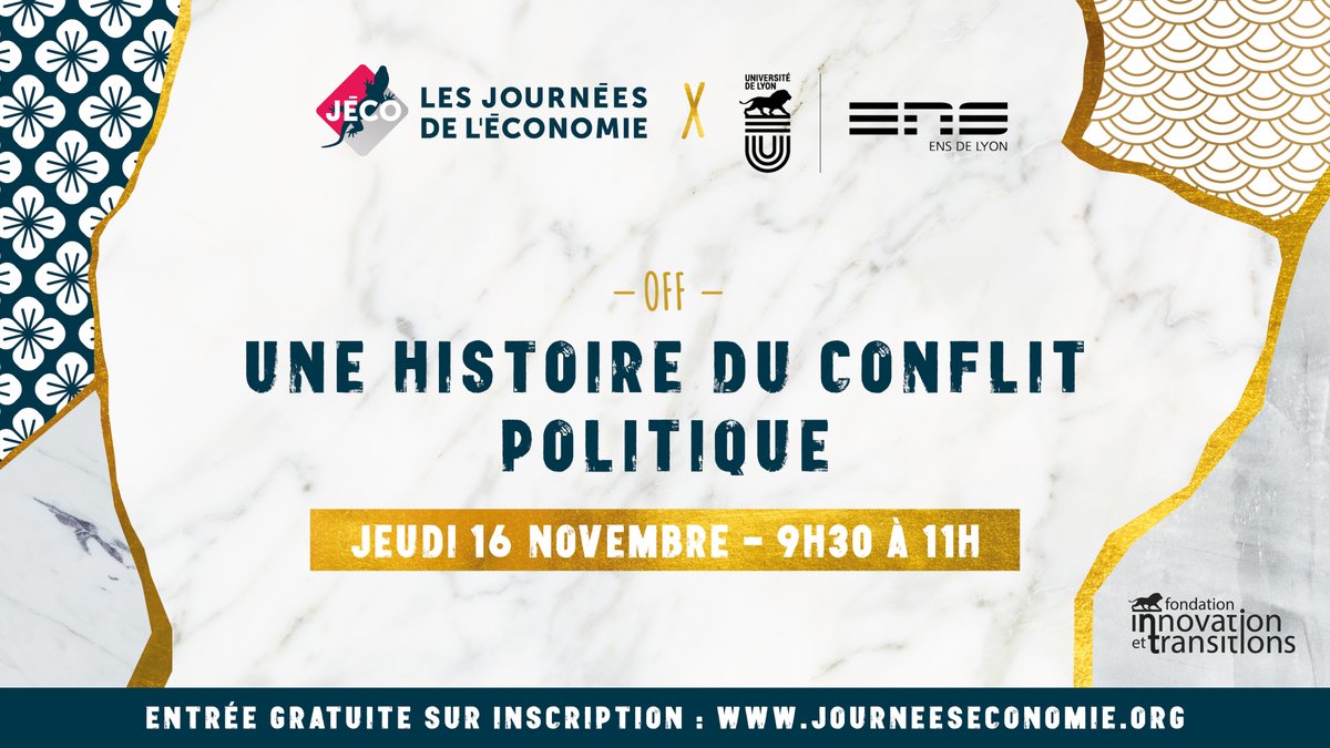 #jeco2023 🔶 Demain nous accueillons @CageJulia et @PikettyWIL pour une conférence autour de leur dernier ouvrage : « Une histoire du conflit politique ». La rencontre est retransmise en direct sur le site de l'ENS de Lyon 👉swll.to/ILfrEU