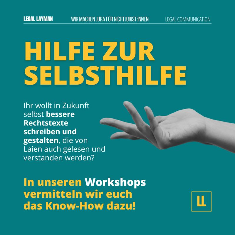 LegalLayman's tweet photo. Macht eure Rechtstexte verständlicher! 📑💡 Entdeckt in unseren #Workshops/#Seminaren, wie ihr:

- Juristensprache vereinfacht
- Struktur &amp; Klarheit schafft
- Emotionen einbindet
- Texte visuell aufwertet
- uvm.

Mehr Infos? 👉 https://t.co/R587CDsq3g ⚖️📧 #legallayman https://t.co/3I9FeW0B3e