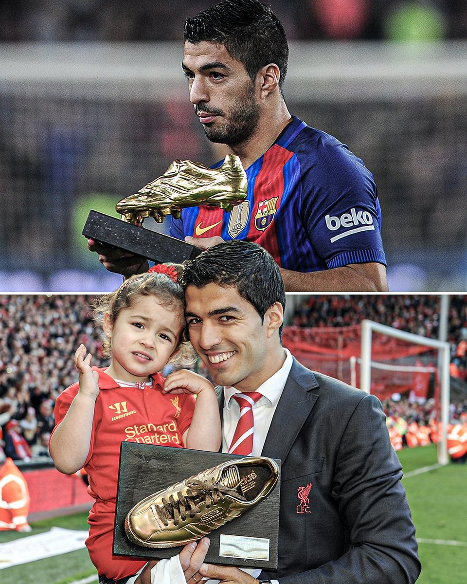 ESPNFC's tweet photo. Never forget that Luis Suárez won TWO career European Golden Boots during Ronaldo and Messi's dominance 😳 https://t.co/CsBp500STf