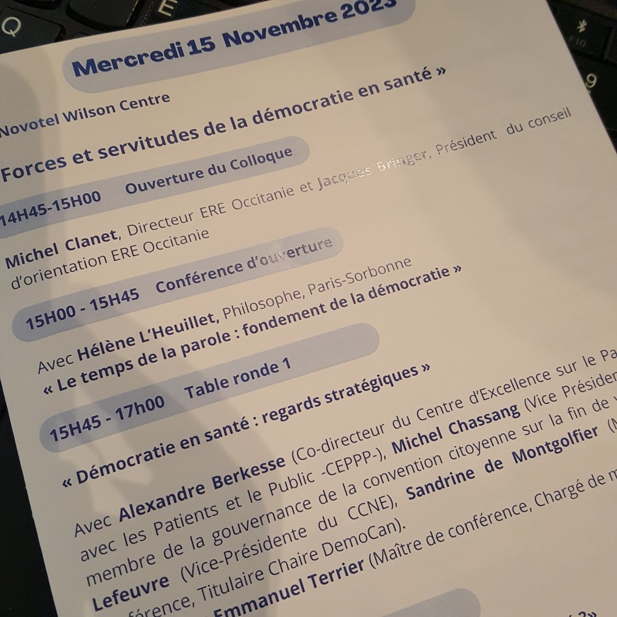 #Ouverture du #Colloque national des Espaces de réflexion éthique régionaux à #Toulouse avec une première conférence de Hélène l'Heuillet, philosophe "Le temps de la parole, fondement de la #Democratie
CC <a href="/ErenaBordeaux/">Espace Éthique ERENA Bordeaux</a> <a href="/ERENALimoges/">Espace de Réflexion Ethique ERENA Limousin</a> <a href="/ErenaPoitiers/">Espace éthique ERENA Poitiers</a> #CNERER