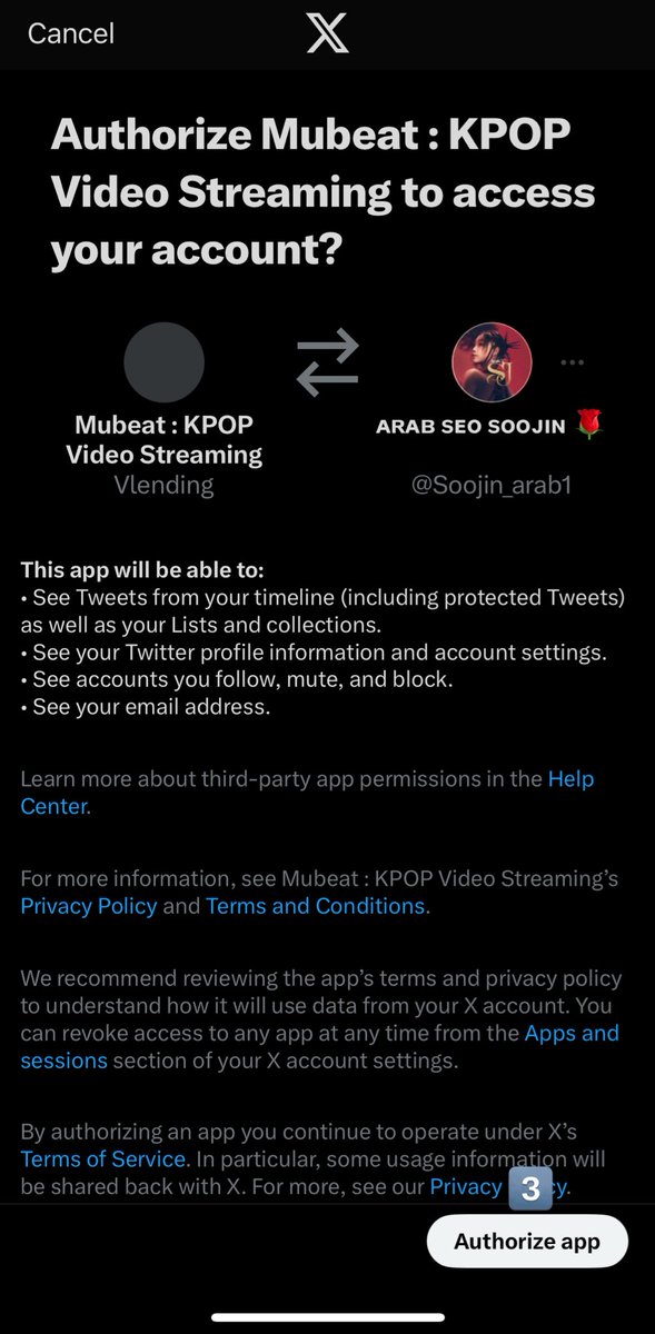 Soojin_arab1's tweet photo. - تحميل تطبيق MUBEAT على أجهزتكم الذكية
- الدخول على الرابط الذي في الأعلى
- ربط حساب MUBEAT بأي حساب لكم في وسائل التواصل الاجتماعي ( خطوة 2 في الصورة )
- الموافقة من خلال خطوة 3
- كتابة العُمر و الموافقة على الشروط https://t.co/aIw1EufqAR