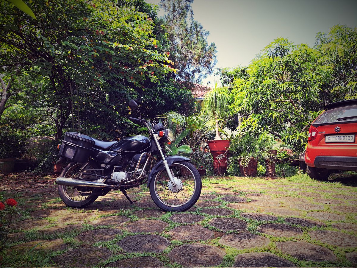 driftcat123's tweet photo. 90s anyone??
#motorcycle #honda #cd100 #hero #herohonda #cd100sl #moto #ignis #autumn #green #trees #home #retro https://t.co/LxQDVBQJG7