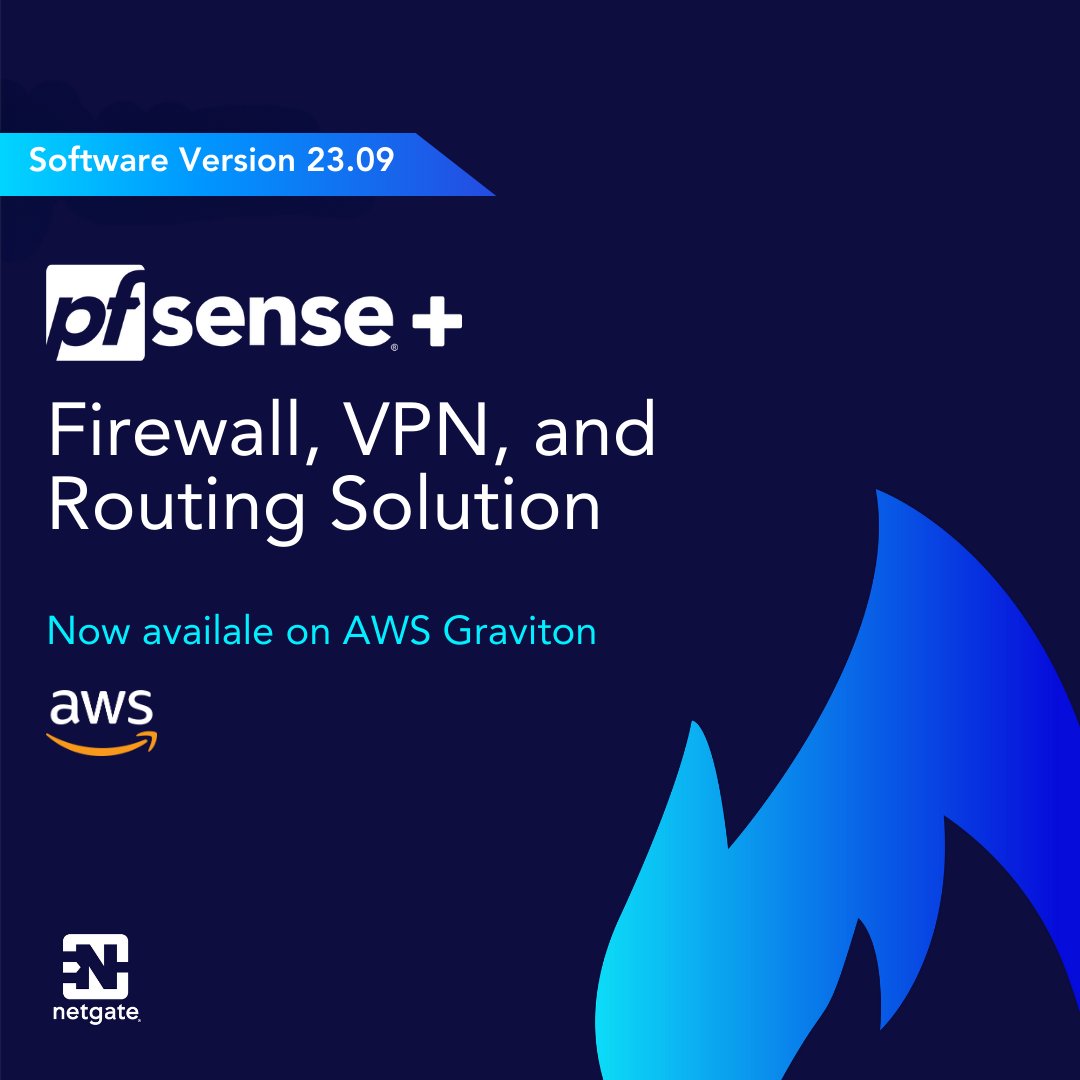 NetgateUSA's tweet image. Exciting news! #Netgate ’s #pfSensePlus on #AWSGraviton processors is here, delivering top-tier security and up to 20% cost savings. Optimize your #cloud investments today!

Learn more 👉 hubs.ly/Q028MJPy0