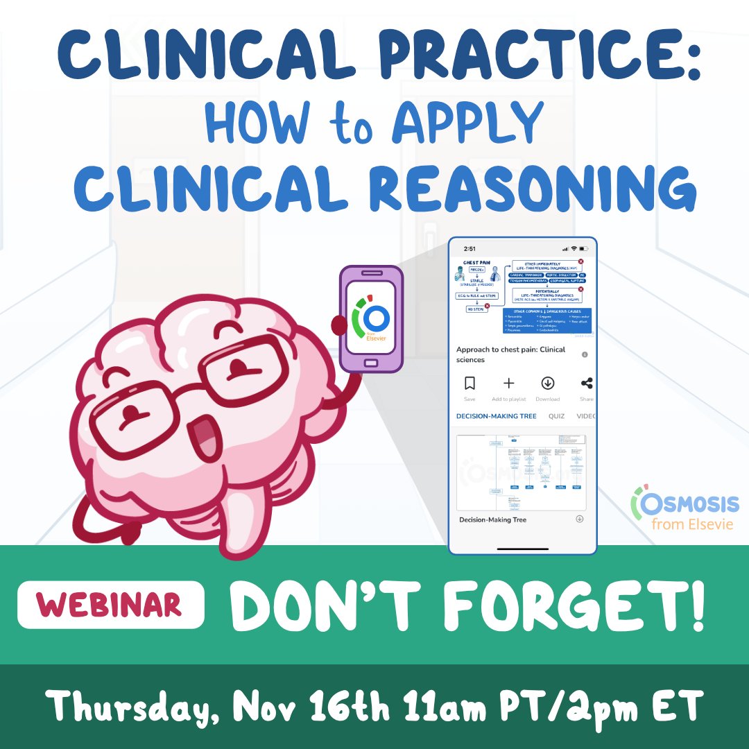 Are you a student entering clinical rotations for the first time? Join our free, hands-on webinar TOMORROW and learn how to gather and interpret patient data, refine differential diagnoses, and make informed treatment decisions. Register now: osms.it/webinar-clinic…