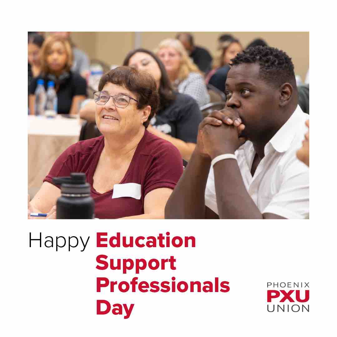 Happy Education Support Professionals Day, PXU Family 🎉 Today, and every day, we celebrate our incredible ESP’s for their hard work and dedication to our campuses and our students. Your work does not go unnoticed, and we are endlessly thankful for you. Thank you, ESP’s ❤️👏✨