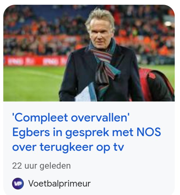 hulshof1973's tweet photo. Diverse media melden dat #TomEgberts in gesprek is over een terugkeer bij de NOS. Van de @NOS zelf ontbreekt nog elk bericht. Alsjeblieft Tom wil je zondagavond ook gelijk @StudioSporf weer gaan doen. Zodat we verlost zijn van @LStent https://t.co/ZTvQRKBw6b