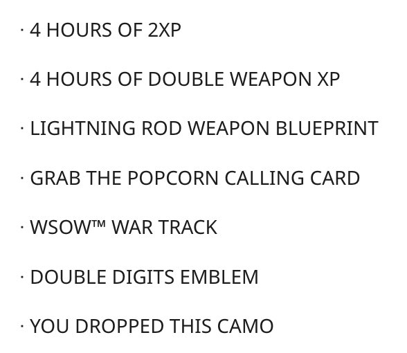 Garcia on X: Tropinha que ta precisando de double exp pro #MW3 resgatem  esse código que vão ganhar 4 horas (boatos que da pra resgatar 2 vezes e  somar 8). / X