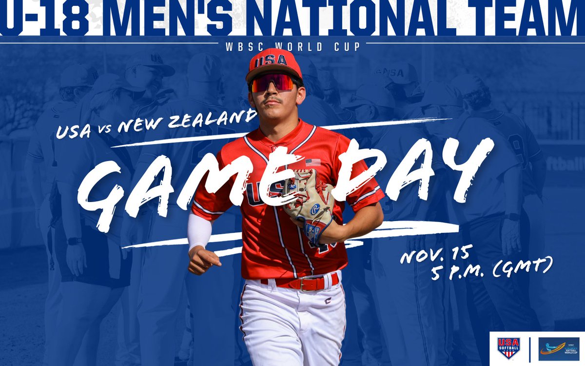 USASoftballJMNT's tweet photo. Closing out Opening Round 𝘁𝗼𝗻𝗶𝗴𝗵𝘁 ⤵️

🏟️ @WBSC U-18 Men's World Cup
🆚 New Zealand
⏰ 5 p.m. GMT | 6 p.m. CT
🔗 https://t.co/5CwT2XW8Bc https://t.co/5J4kvhZYGd