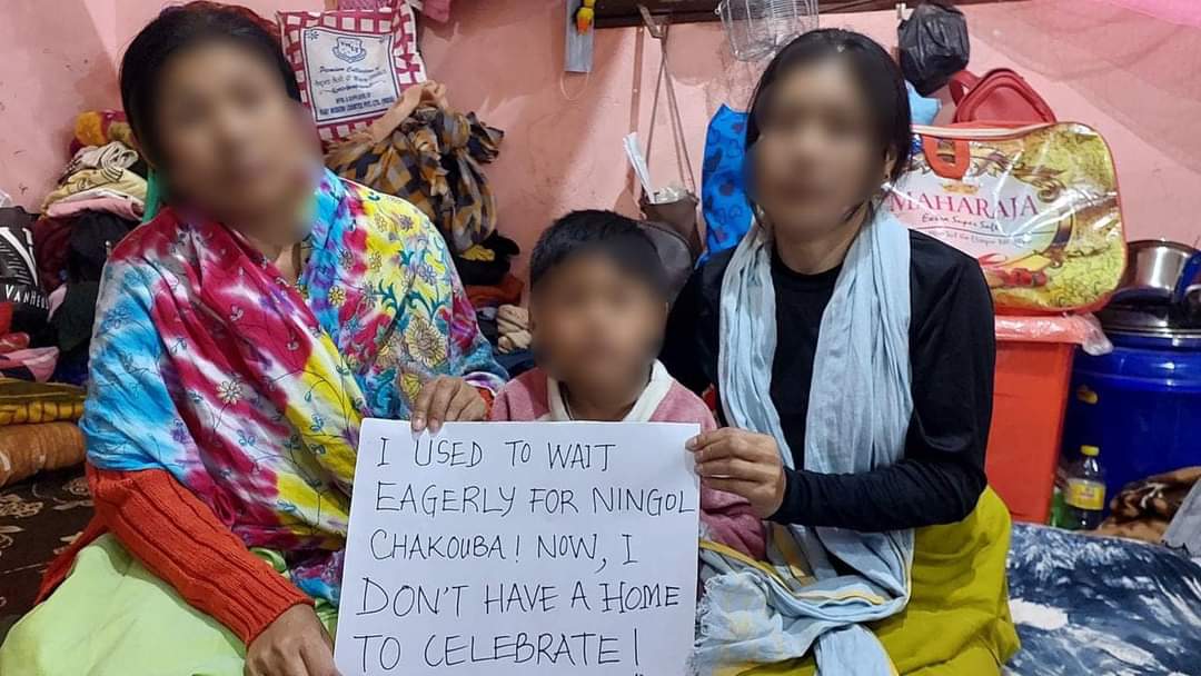 delhimeitei's tweet photo. Meitei #NingolChakouba, the largest festival, is not observed today in remembrance of the souls lost to #KukiTerrorists.  

#NoHomeNoChakouba #TakeUsHome #NingolChakoubaSilence #StandForRelocation #HomeForEveryWoman #StandWithWomen #Manipur #InSolidarityWithOurBrothersAndSisters
