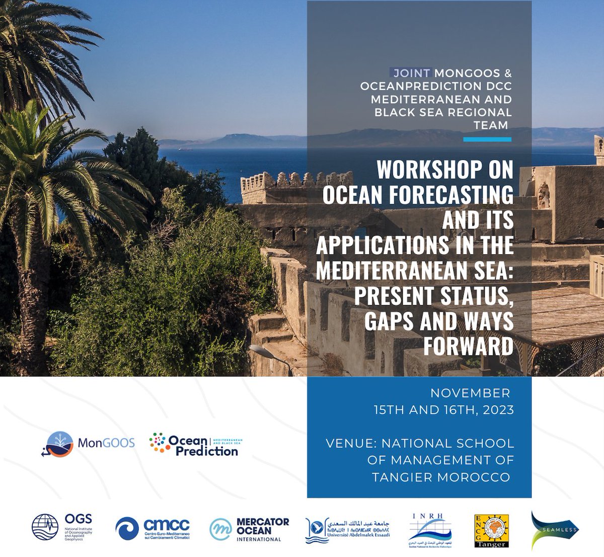 OGS_IT's tweet image. #MonGOOS general assemby and workshop in #Tangier to discuss wide overview of the present status of the Mediterranean Sea predictions capabilities and applications to highlight gaps and ways forward
