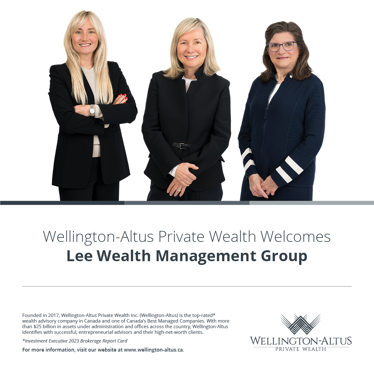 wellingtonaltus's tweet image. Please join us in welcoming the Lee Wealth Management Group in Winnipeg to the Wellington-Altus Private Wealth family! To get in touch, please call 888.584.2048. #WellingtonAltus #UnstoppableMomentum #WealthAdvisor