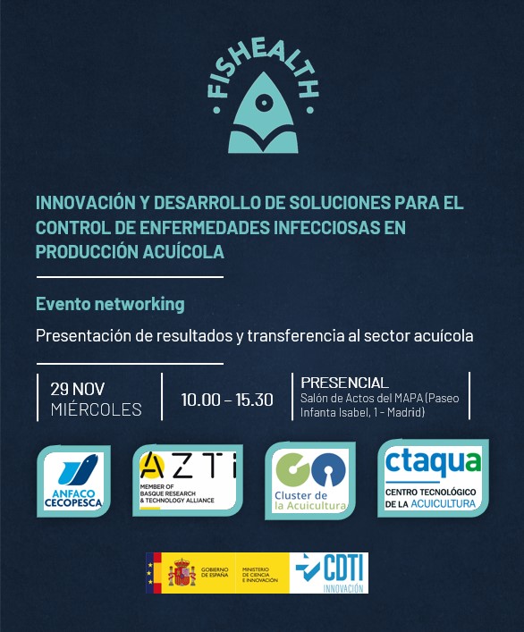 ¡Reserva tu lugar en el evento de #ACUICULTURA de la @RFishealth! 📍Madrid, Salón de Actos del @mapagob Únete a @anfacocecopesca, @azti_brta, #CETGA y @Ctaqua_CT para explorar innovaciones y conexiones clave. 📅Miércoles, 29/11 ⌚️10:00 - 15:30 h. anfaco.es/evento/red-fis…