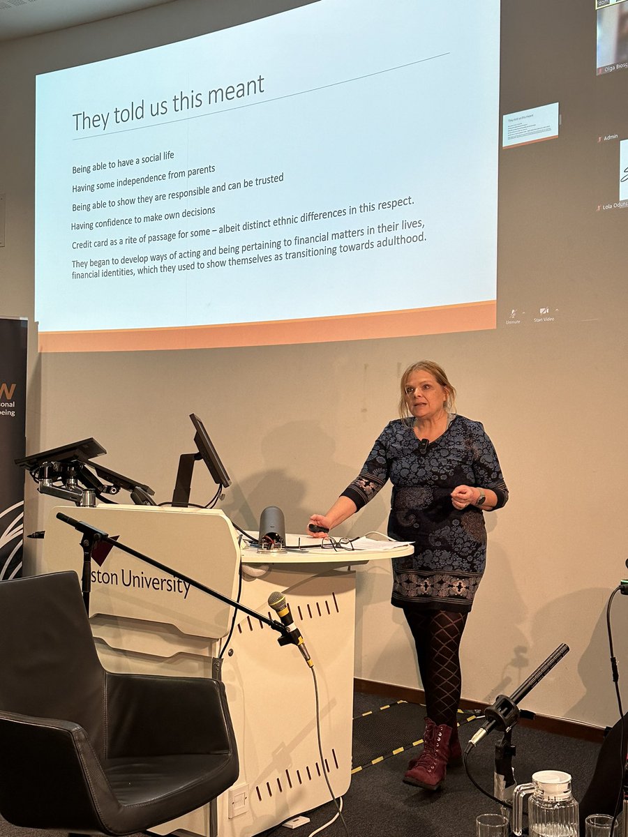 What does having good personal financial wellbeing look like to young adults? Pauline Prevett of Uni of Manchester outlines their research talking to pre Uni students (16-19) to our conference this morning