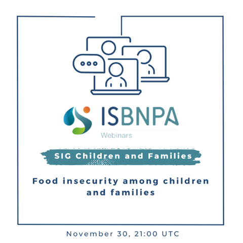 Registration OPEN for the #ChildrenFamilies_ISBNPA Webinar on #FoodInsecurity! 🍽️ Our Speakers delve into this critical issue affecting children & families worldwide🌏 🎤Speakers: @ChristinaAVogel from 🇬🇧 @Rebecca_L_L from 🇦🇺 🗓️ &🕒30 Nov 21:00 UTC 🔗bit.ly/3QZpiiu