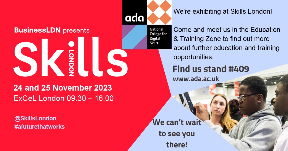 AdaCollege's tweet image. Talk to our Apprenticeship team about how you learn while you earn or find out about our tech-focused Sixth Form college and how to become a trailblazer in the digital world. ada.ac.uk #digitalpioneer #alwaysada #techskills #apprenticeships