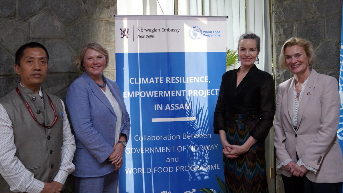 Honoured to sign agreement with <a href="/norwayinindia/">NorwayinIndia</a> <a href="/NorwayAmbIndia/">Ambassador May-Elin Stener</a> &amp; <a href="/Elisabeth_WFP/">Elisabeth Faure</a> in presence of <a href="/AnneBeathe_/">Anne Beathe Tvinnereim</a> &amp; Franklin L Khobung, JS, <a href="/AgriGoI/">Agriculture INDIA</a>, for a Climate Resilience &amp; #Empowerment project in #Assam to support smallholder farmers, especially women, &amp; address #climatechange