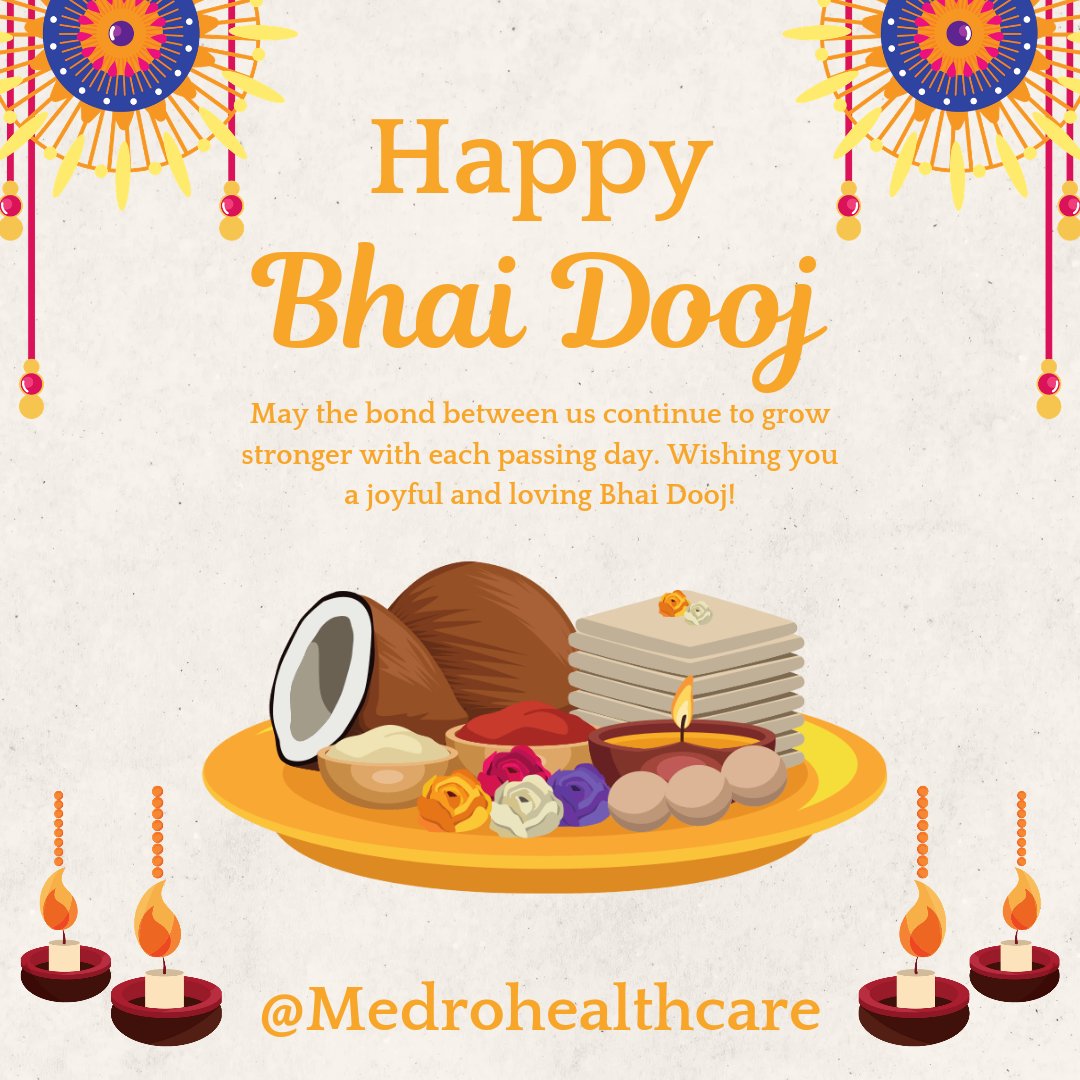MedroHealthCare's tweet photo. समस्त देश वासियों को भाई-बहन के अटूट प्रेम, स्नेह एवं विश्वास के प्रतीक पावन पर्व भाई दूज की हार्दिक शुभकामनाएं

#BhaiDooj 
#Medrohealthcare 
#Medrohealthcareopcpvtltd 
#Uskin
#Uskinindia https://t.co/aqlVUxfOeK