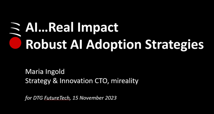 Maria Ingold on Robust AI strategies taking in #ethics, bias and the human element of Artificial intelligence. #AI #human #FutureTech