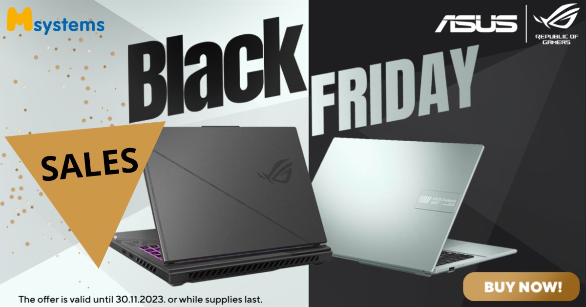 Msystems_Greece's tweet photo. 'Ολα τα κορυφαία #ASUS laptop σε Black Friday special offers❗
Βρες τo δικό σου, με τιμές από 329€ εδώ👇
https://t.co/Uw5Eyp2gQ6
#asuslaptop #asusgreece #TheOriginalComputerStore #msystems #msystems_greece #msystemsoffers #blackfriday #blackfridaySale #BlackFriday2023 https://t.co/v4TmhpsaHR
