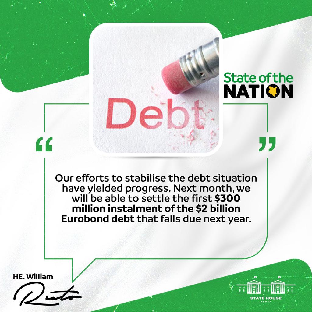 Gachiew2's tweet photo. President Ruto is committed to make sure that we shall pay the Euro-Bond debt by next year with installment
Govt Presser KE
#UpdateKE https://t.co/lbKjoZXbgK