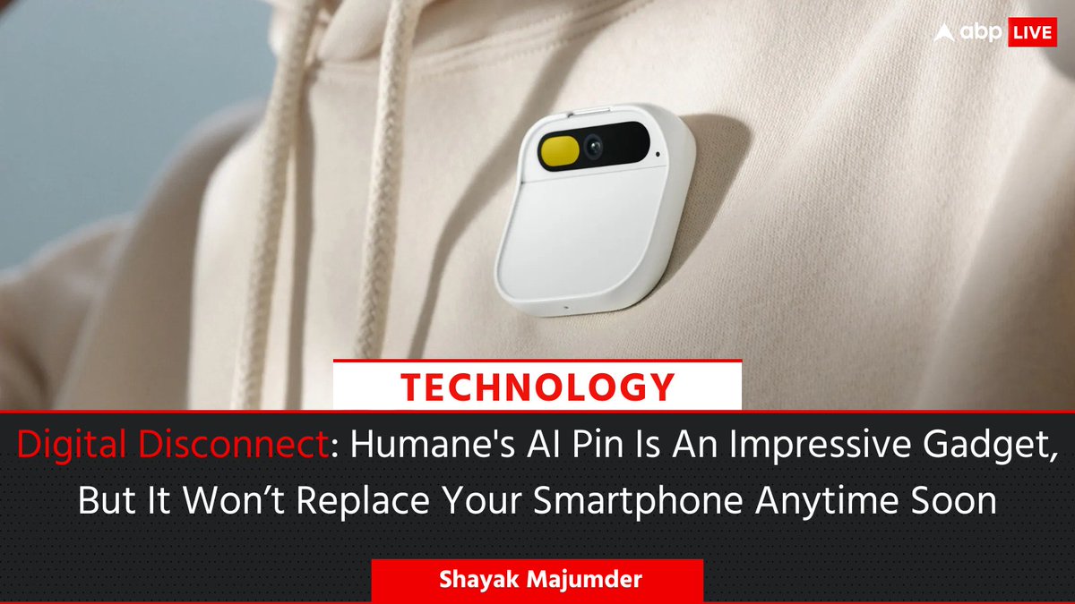 #DigitalDisconnect | The word 'smartphone killer' is thrown about a bit too casually nowadays. #Humane's much-hyped AI Pin is designed to reduce dependency on smartphones. However, it won't replace your touchscreen phone anytime soon. 

Shayak Majumder (@shayak_m) explains:…