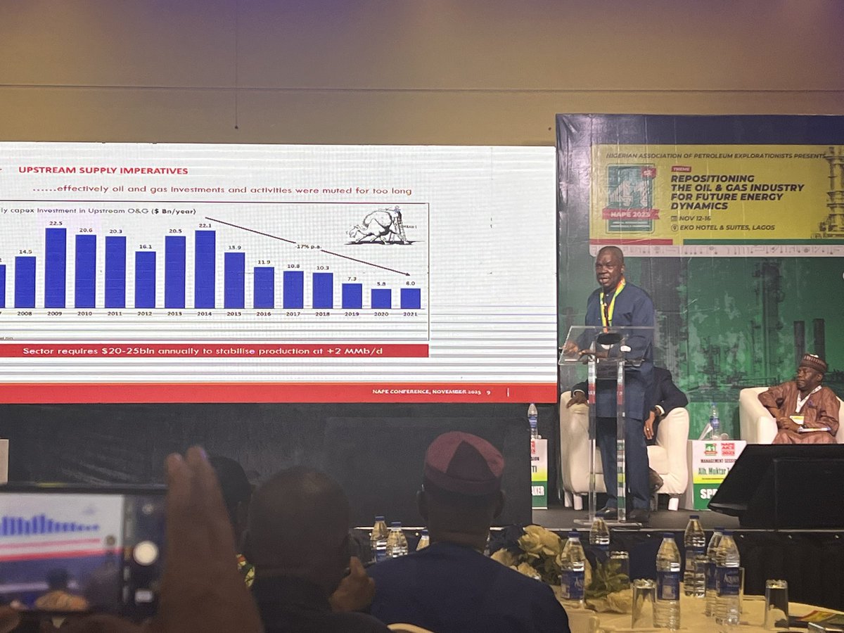 DeboFagbami's tweet photo. #NAPEConference2023 - Challenges in Nigeria’s gas production abound as much, if not more than in oil production. Gas suppliers putting gas into the gas network are not getting these volumes delivered in whole to their customers - #AustinAvuru https://t.co/4DPC8CmDQi
