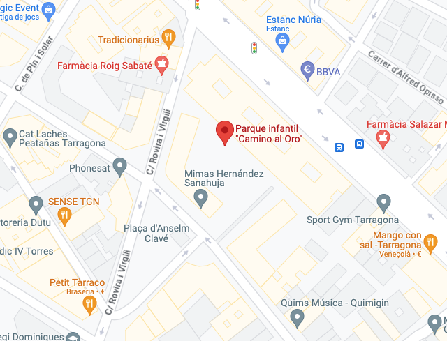 gparis's tweet photo. @CarlesMarques @TgnTT @MaryLopez_Tgna A Google Maps la Plaça de Josep Maria Salvadó i Urpí surt amb el nom de Parque Infantil "Camino al Oro" 🤔 https://t.co/29o13eKNtS