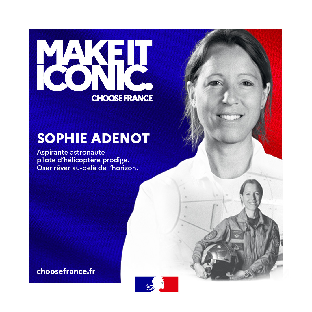 Première femme française pilote d’essai sur hélicoptères, aspirante astronaute.
Oser rêver au-delà de l’horizon. 🚀

🇫🇷 @Soph_astro est l'une des personnalités emblématiques de la campagne « #MakeItIconic. Choose France ».