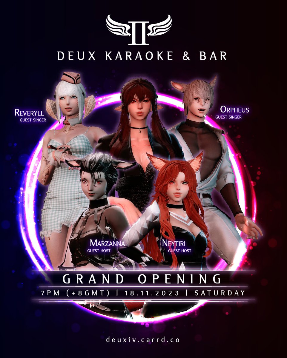 silvtries's tweet photo. The lustful lounge is having our Grand opening this Saturday night!

Join us with guest singers @OrpheusStyx and @ReverieWillBe as well as guest hosts @NeyTheHouseCat and @Marz_TheCatBoii! 

Exclusively at Deux Karaoke &amp; Bar Lounge!
https://t.co/O2AJj9in2z #deuxiv https://t.co/DCcd9J9auc
